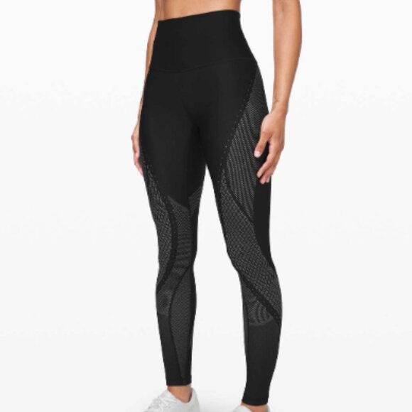 Lululemon Black and White Leggings Size 6 - Picture 2 of 12